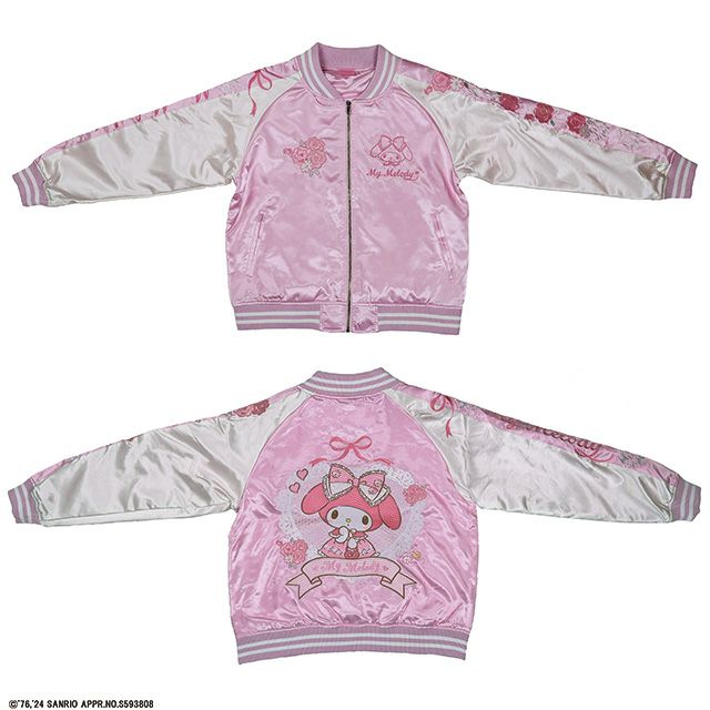 キャラジャン スカジャン(L)] マイメロディ レースピンクローズ | 丸眞