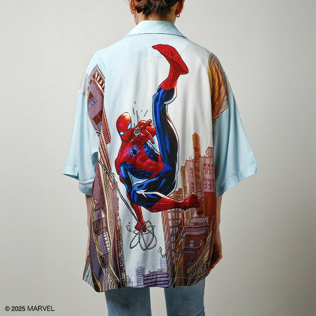 マーベル スパイダーマン マイヒーロー アロハシャツ (LL) キャラジャン ユニセックス アパレル Marvel キャラジャン アロハシャツ（M)] MARVEL スパイダーマン マイヒーロー