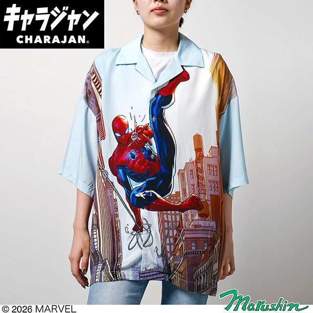 キャラジャン アロハシャツ（LL）] MARVEL マイヒーロー | 丸眞