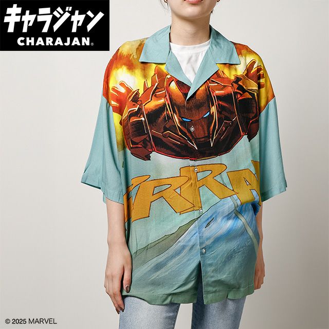 キャラジャン アロハシャツ（M)] MARVEL スパイダーマン マイヒーロー