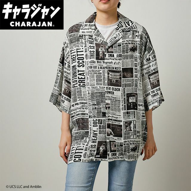 キャラジャン アロハシャツ（M)] バック・トゥ・ザ・フューチャー